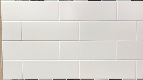 4” X 12” Ribesalbes Matte White Ceramic Subway Tile